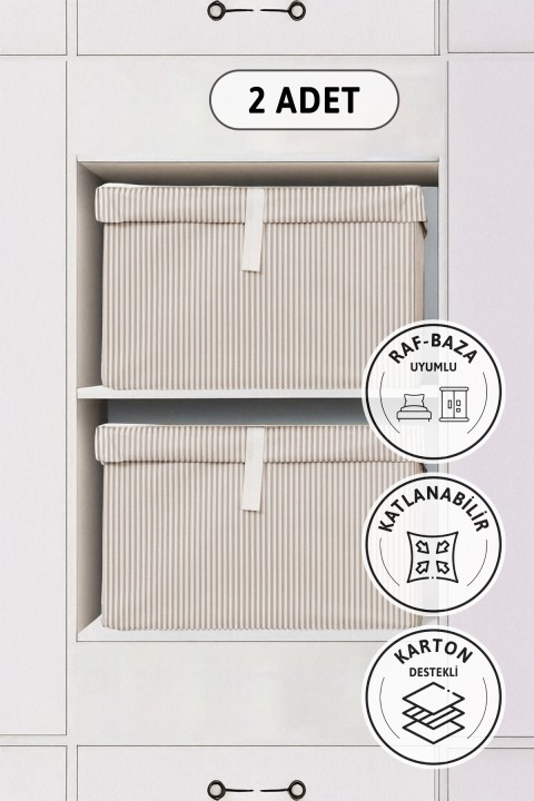 Kapaklı Mega Plus 2li Hurç 70x40x30 - Kahverengi