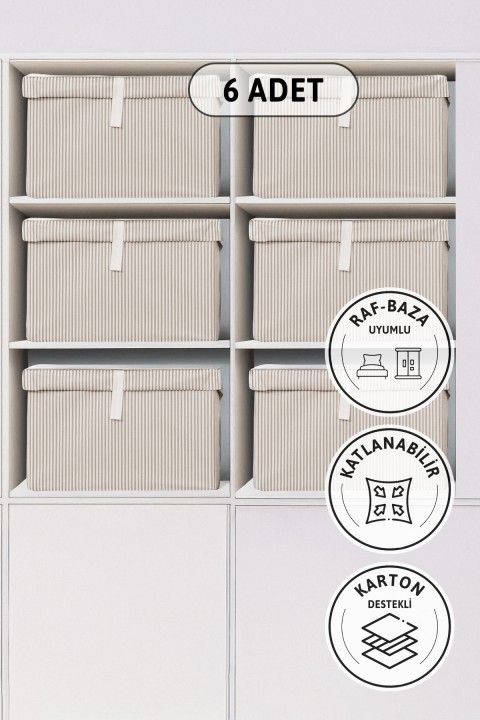 Kapaklı Mega Plus 6'lı Hurç 70x40x30 - Kahverengi