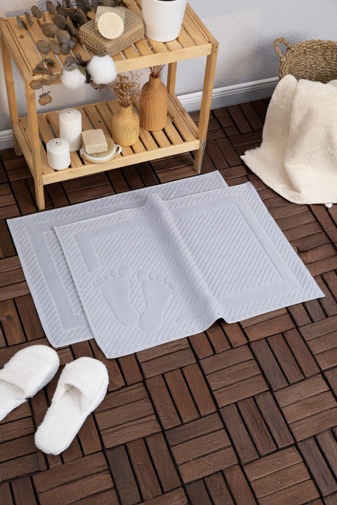 Leoline %100 Pamuk Premium 2'li Ayak Havlusu - Gri