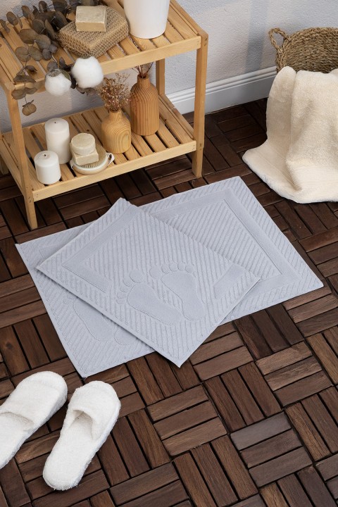 Leoline %100 Pamuk Premium 2'li Ayak Havlusu - Gri