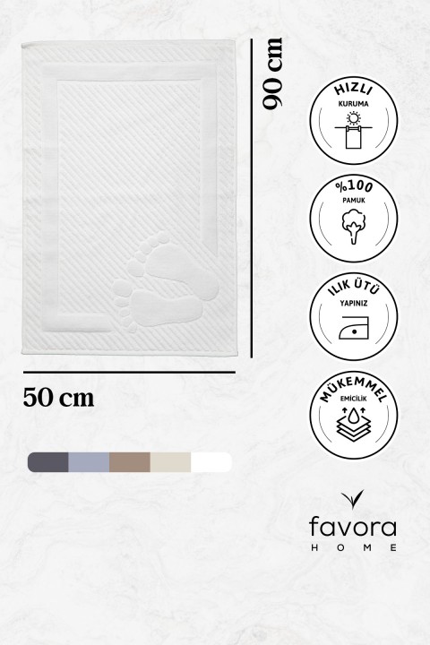 Leoline %100 Pamuk Premium Ayak Havlusu  - Beyaz
