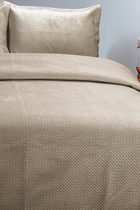 Lidia Çift Kişilik Yatak Örtüsü Takımı - Vizon