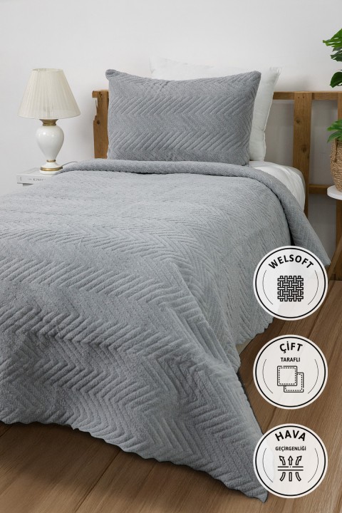 Liena Wellsoft Tek Kişilik Yatak Örtüsü - Gri Liena Wellsoft Tek Kişilik Yatak Örtüsü - Gri