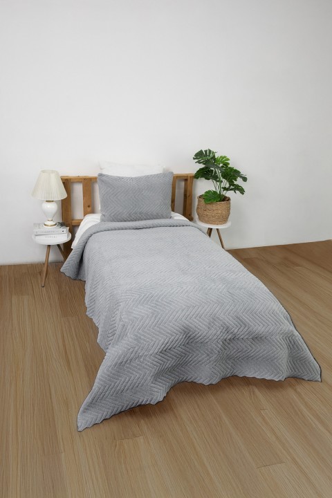 Liena Wellsoft Tek Kişilik Yatak Örtüsü - Gri Liena Wellsoft Tek Kişilik Yatak Örtüsü - Gri