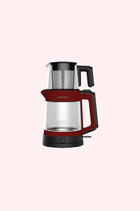 Lorenzo Chaizer Cam Çay Makinesi - Kırmızı