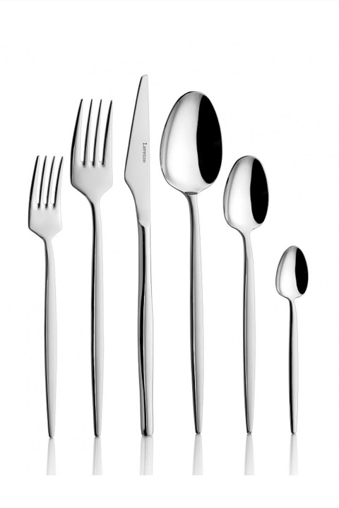 Lorenzo Daisy 36 Parça Çatal Kaşık Bıçak Takımı - Gümüş