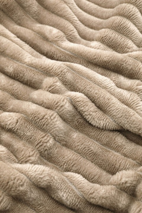 Merinos Eternity Fitilli Peluş Çift Kişilik Nevresim Takımı - Bej