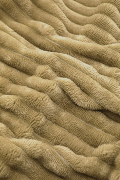 Merinos Eternity Fitilli Peluş Çift Kişilik Nevresim Takımı - Hardal