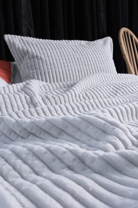 Merinos Modern Line 2 Parça Tek Kişilik Battaniye Seti - Gri