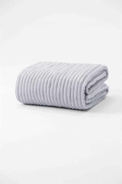 Merinos Modern Line 2 Parça Tek Kişilik Battaniye Seti - Gri