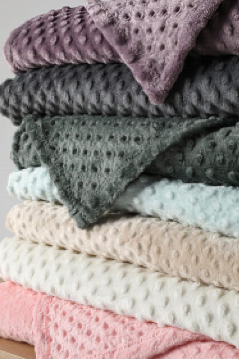 Merinos Pearl Tomurcuk Çift Kişilik Battaniye - Mürdüm