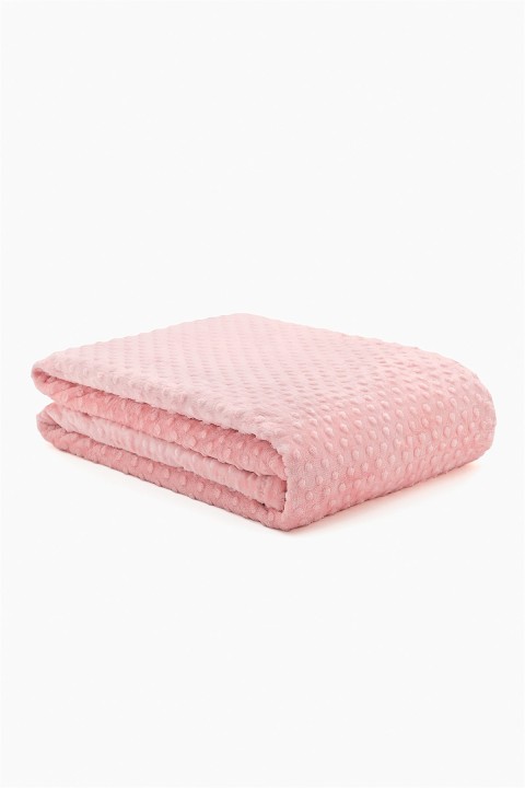 Merinos Pearl Tomurcuk Çift Kişilik Battaniye - Pembe