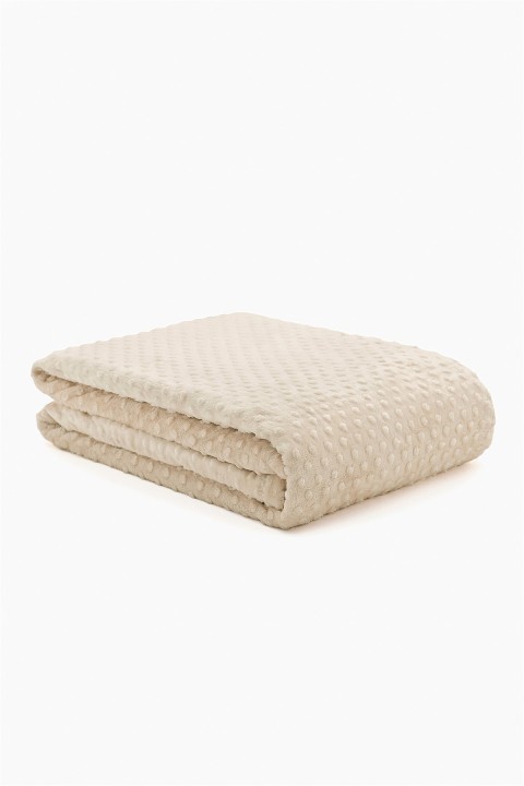 Merinos Pearl Tomurcuk Çift Kişilik Battaniye - Sütlü Kahve