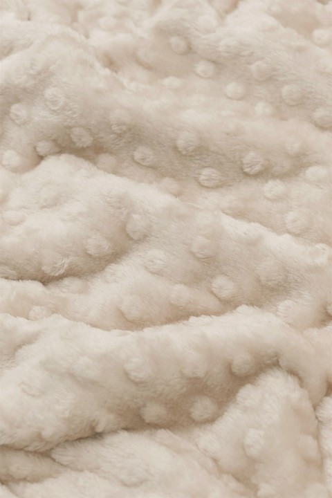 Merinos Pearl Tomurcuk Çift Kişilik Battaniye - Sütlü Kahve