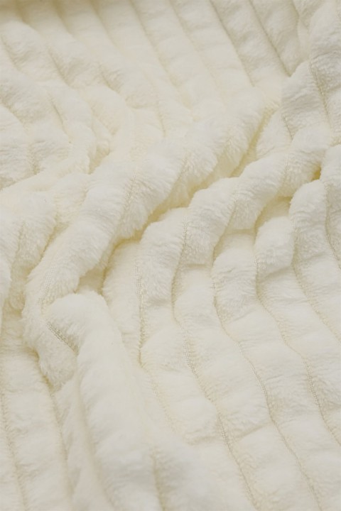 Merinos Soft Piramit Çift Kişilik Battaniye - Ekru