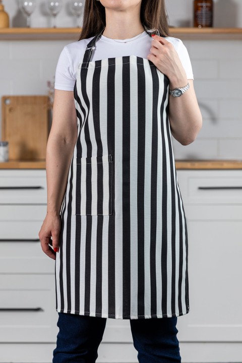 Minimal Chef Ayar Askılı Mutfak Önlüğü - Siyah