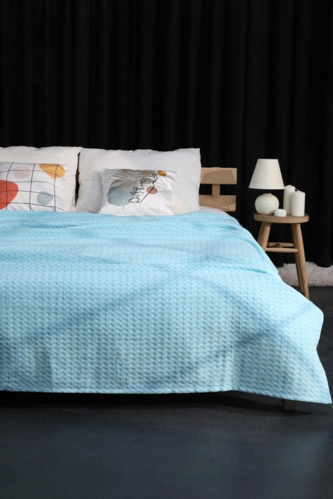 Minteks Daily Soft Çift Kişilik Pike - Turkuaz