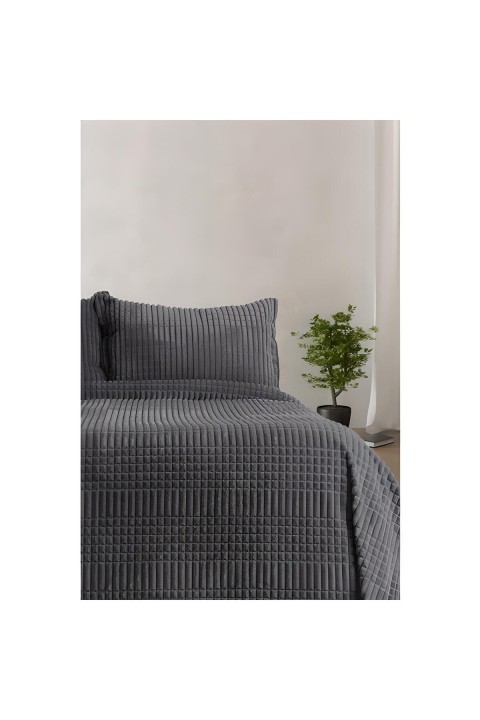 Modern Line 2 Parça Battaniye Seti - Antrasit