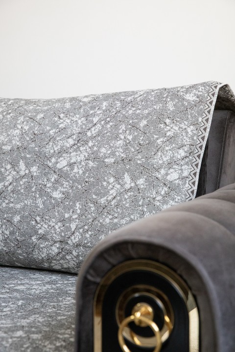 Mozaik Pamuklu Saçaklı Koltuk - Çekyat Örtüsü 170x220 - Kahve