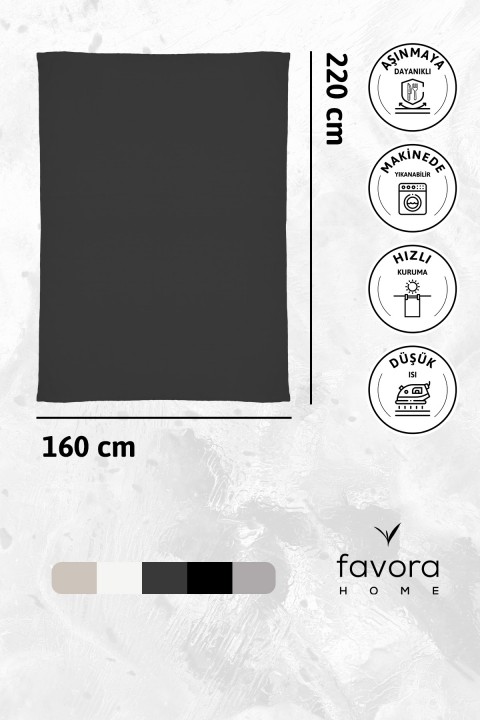 Nayra Keten Masa Örtüsü 160x220 - Antrasit