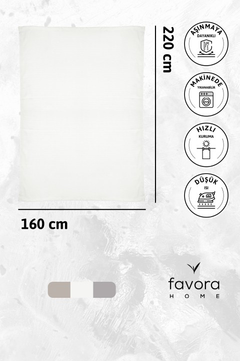 Nayra Keten Masa Örtüsü 160x220 - Krem
