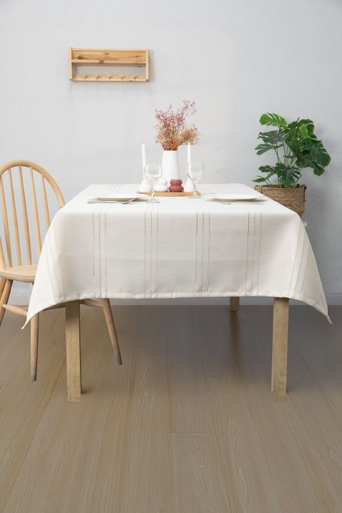 Neva Leke Tutmaz Masa Örtüsü 160x220 - Bej