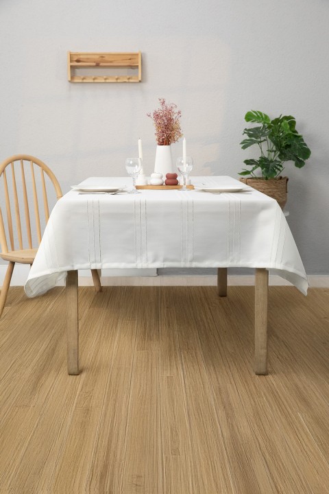Neva Leke Tutmaz Masa Örtüsü 160x220 - Ekru