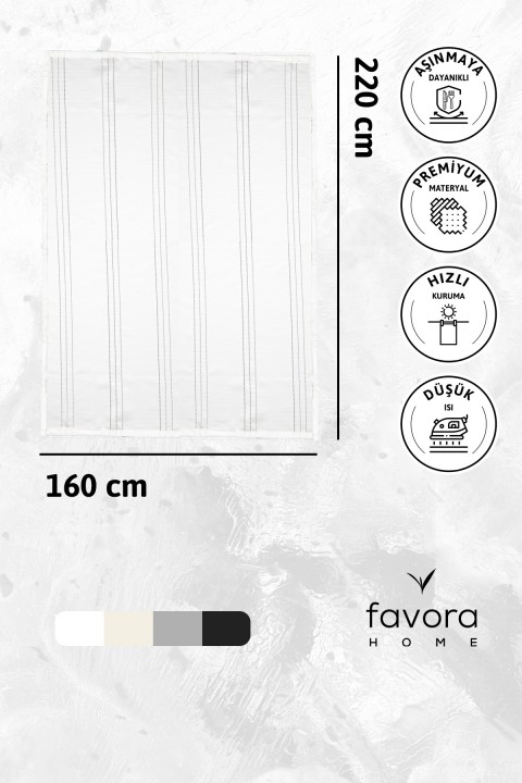Neva Leke Tutmaz Masa Örtüsü 160x220 - Ekru