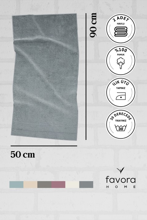 NewNoa 2'li Yüz Havlusu 50x90 - Petrol