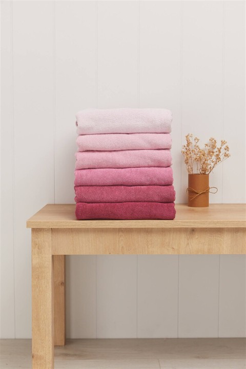 Nurpak Zümrüt 6lı El Havlusu 50x90 - Pembe