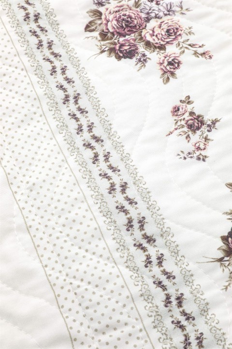 Örtüm Flower Tek Kişilik Kapitone Yatak Örtüsü Takımı - Lila