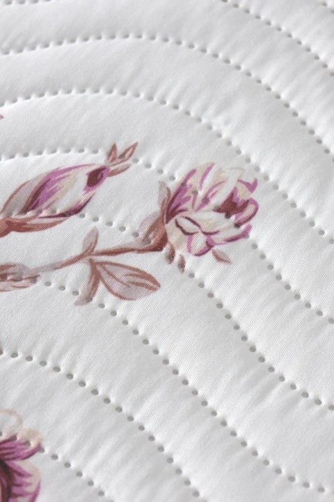 Örtüm Flower Tek Kişilik Kapitone Yatak Örtüsü Takımı - Pembe