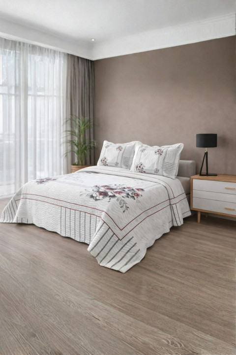 Örtüm Jasmin Çift Kişilik Kapitone Yatak Örtüsü Takımı