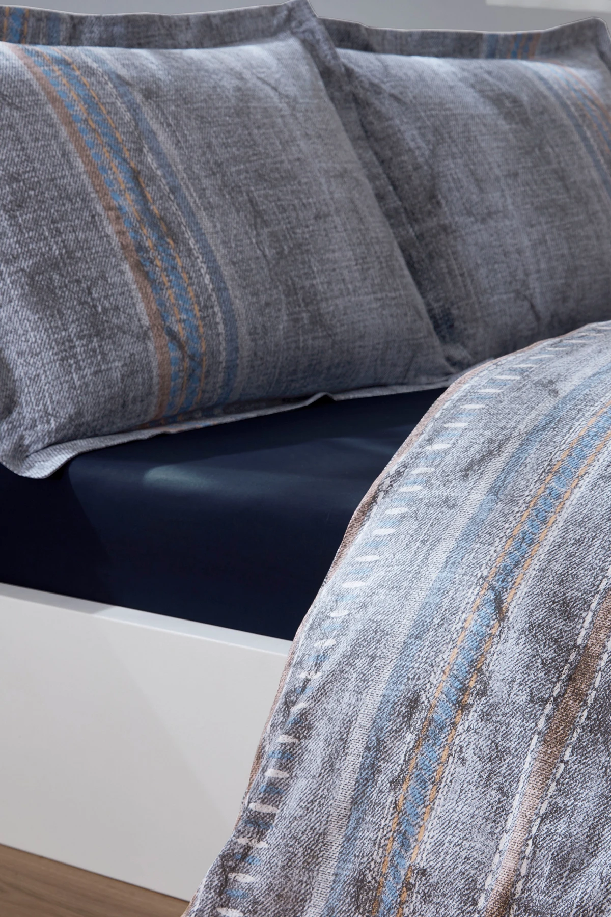 Özdilek Colorado Fitted Çift Kişilik Nevresim Takımı - Mavi