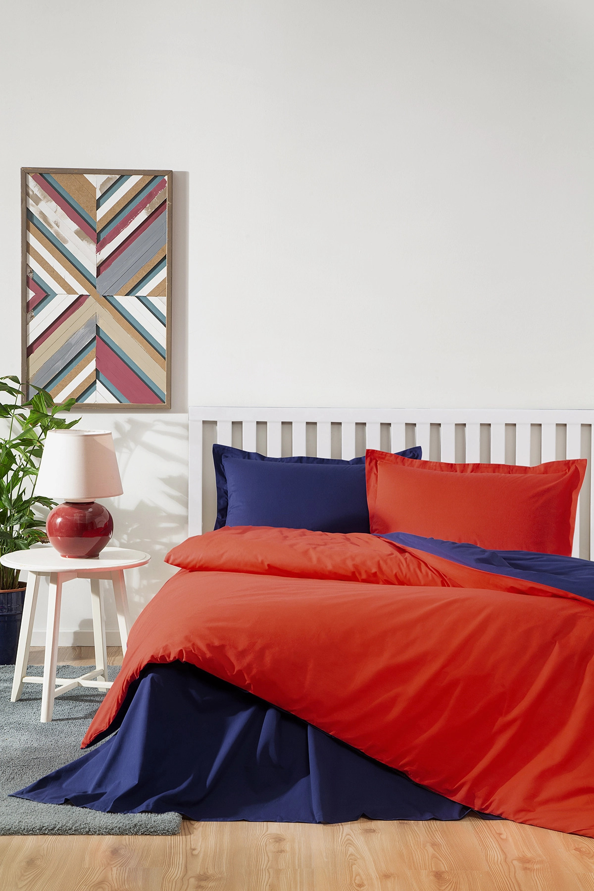 Özdilek Colormix Düz Tek Kişilik Nevresim Takımı - Kirmizi Lacivert