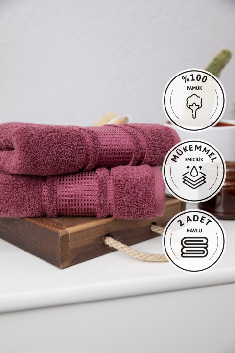 Özdilek Colourist 2'li El Yüz Havlusu 50x90 - Koyu Pembe Özdilek Colourist 2'li El Yüz Havlusu 50x90 - Koyu Pembe