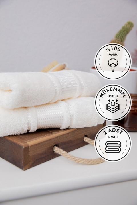 Özdilek Colourist 2'li El Yüz Havlusu 50x90 - Krem