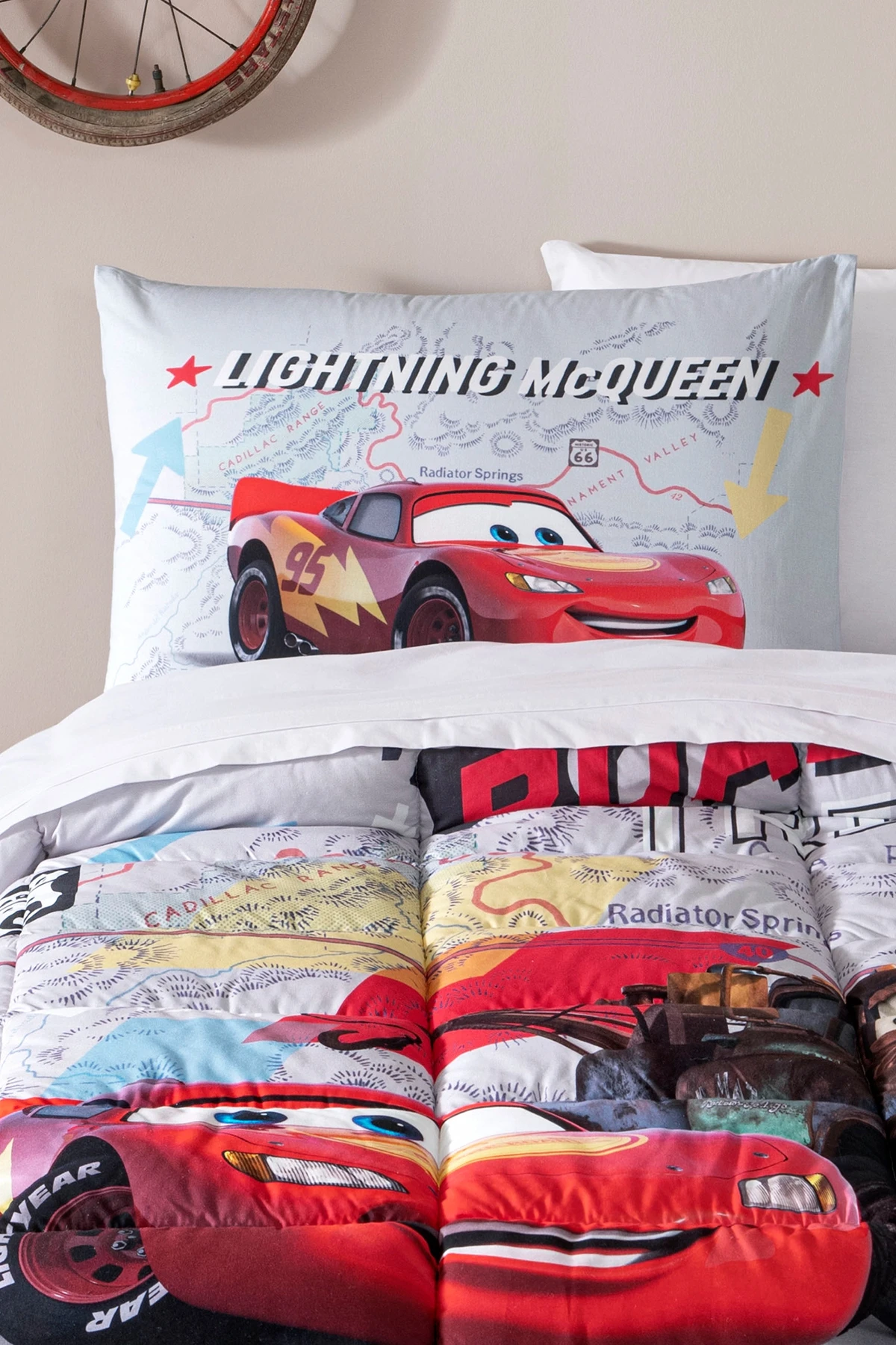 Özdilek Disney Cars On The Roa Tek Kişilik Uyku Seti -Gri