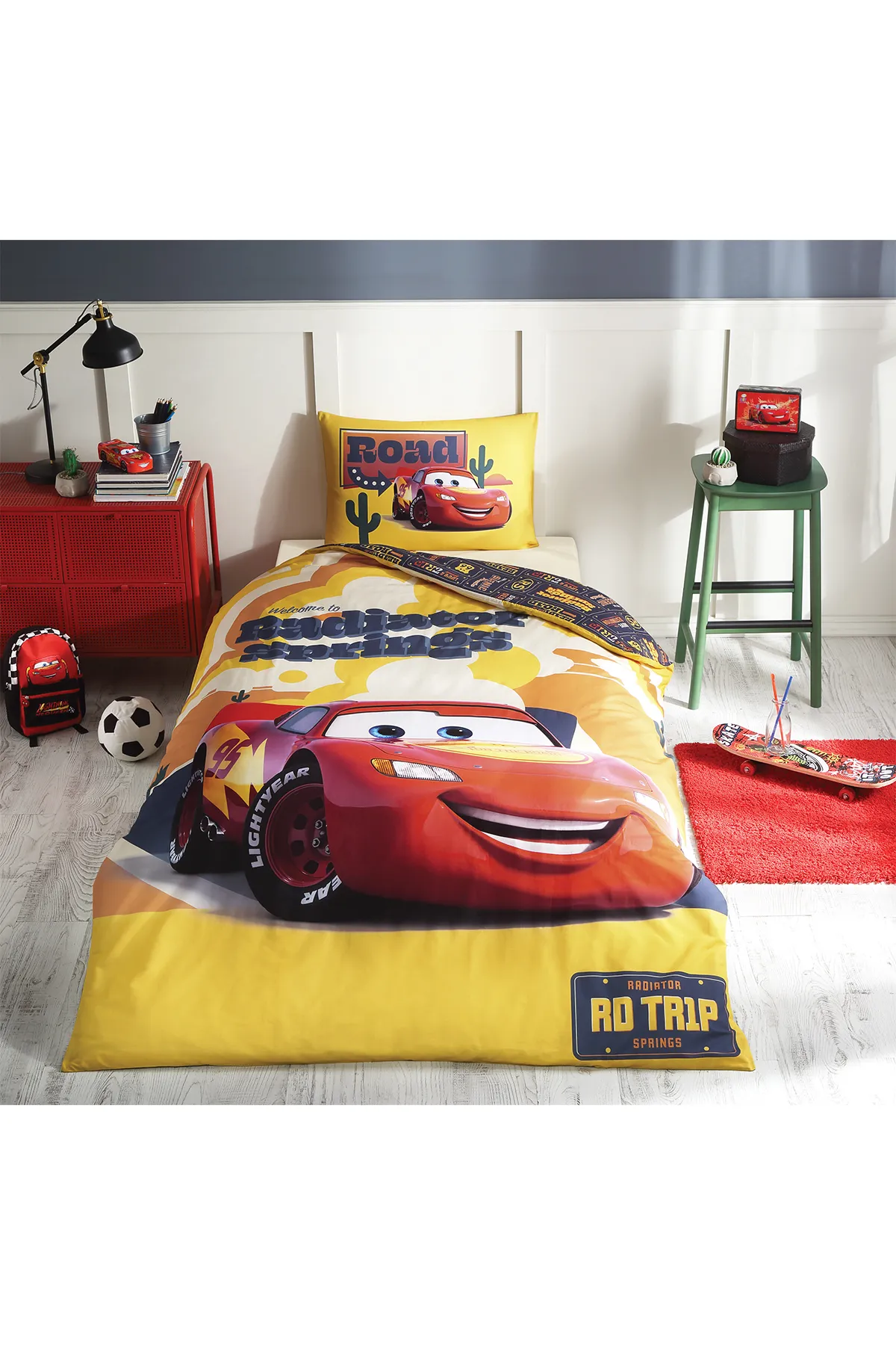 Özdilek Disney Cars Radiat Fitted Tek Kişilik Nevresim Takımı - Sarı