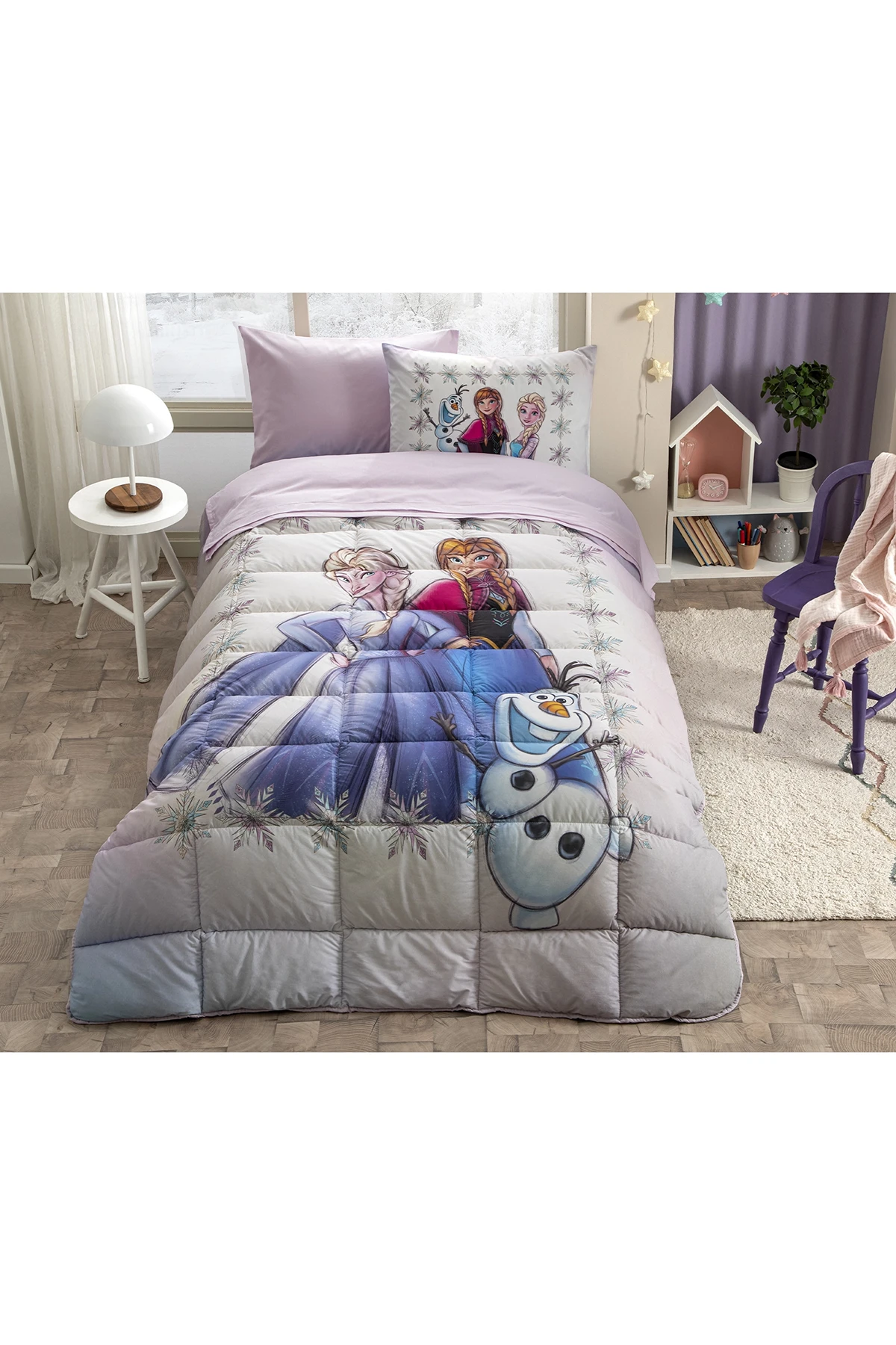 Özdilek Disney Frozen Frosted Tek Kişilik Uyku Seti - Lila