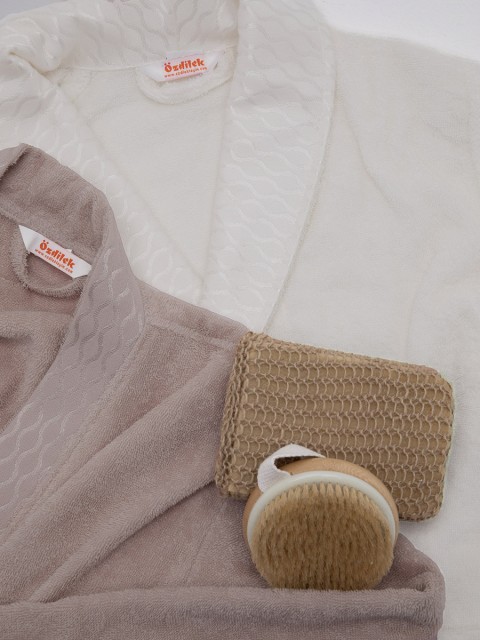 Özdilek Elissa Aile Bornoz Seti - Krem Taş Özdilek Elissa Aile Bornoz Seti - Krem Taş