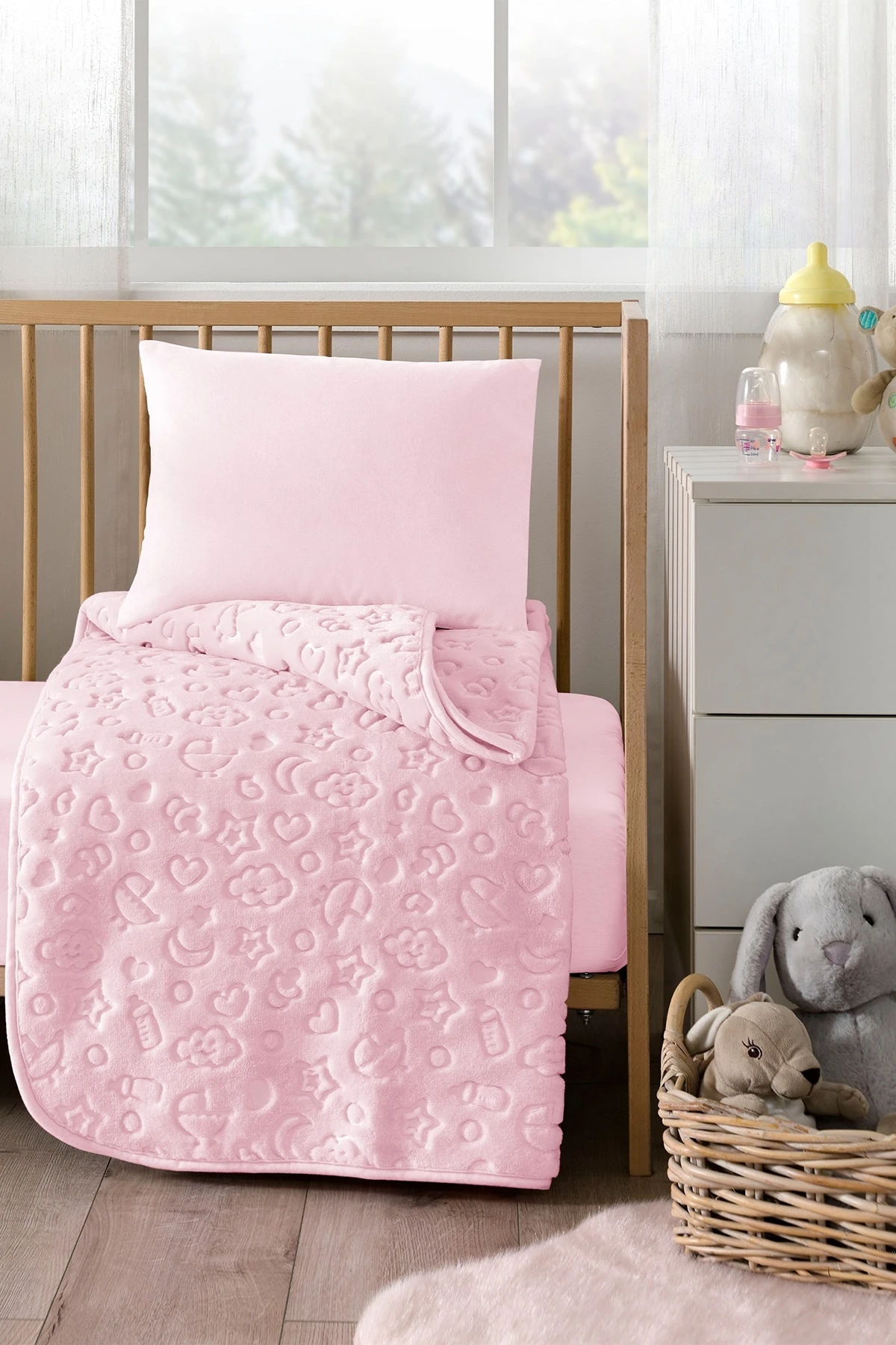 Özdilek Embos Bebek Battaniyesi 100x120 - Pembe Özdilek Embos Bebek Battaniyesi 100x120 - Pembe