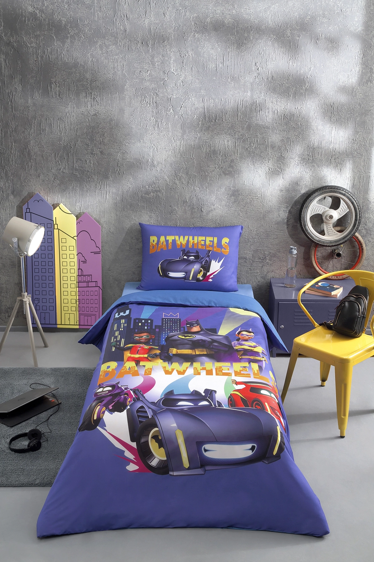 Özdilek Lisanslı Batwheels Team Tek Kişilik Nevresim Takımı - Mavi