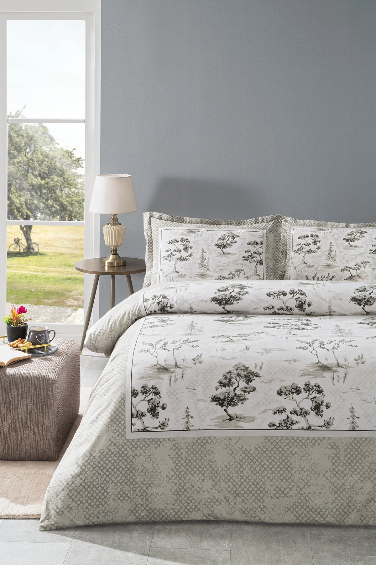 Özdilek Toile De Jou Fitted Çift Kişilik Nevresim Takımı - Bej