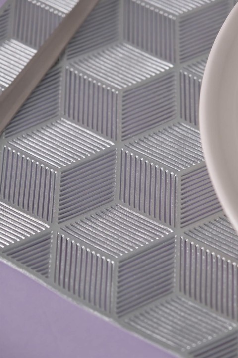 Paçi Nivis Dikdörtgen 6lı Pvc Amerikan Servis Supla Seti - Gümüş