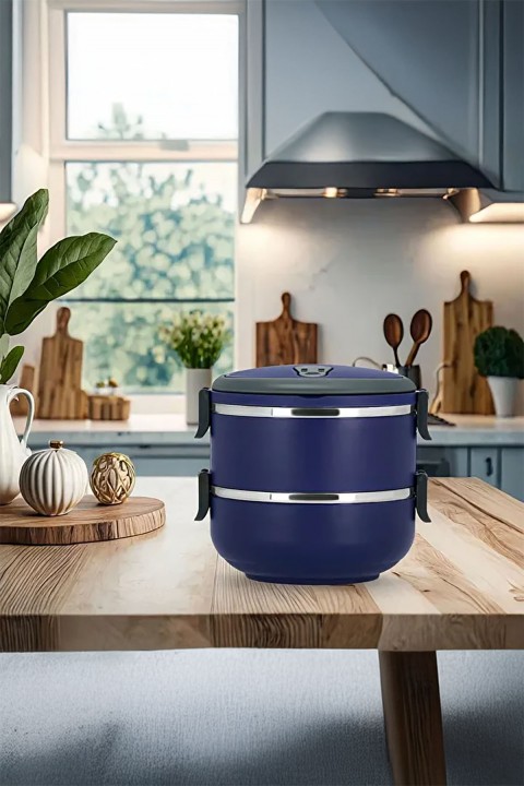 Penguen 2 Katlı Yemek Sefer Tası - Mor