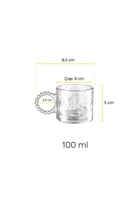 Perotti 15915 Ringo Line Füme 6'lı Kahve Fincanı 100 Ml