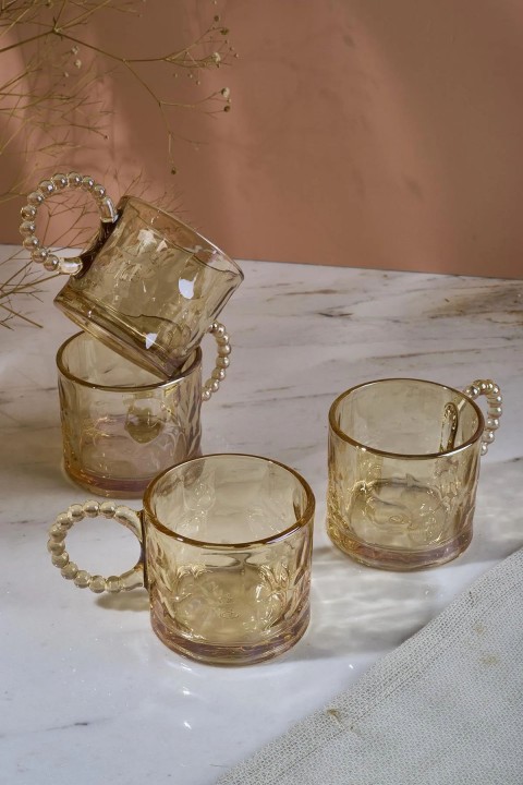 Perotti 15918 Ringo Stone Amber 4'lü Cam Kupa 200M