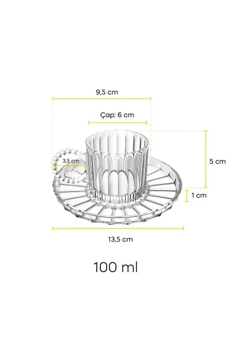 Perotti 15927 Ringo Stone Füme 6'lı Kahve Fincanı 100 Ml