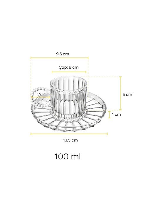 Perotti 15930 Ringo Line Amber 6'lı Kahve Fincanı 100 Ml